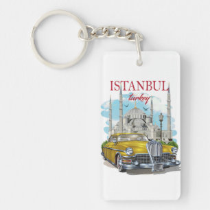 Retro Vintage Reise Istanbul Türkei Schlüsselanhänger