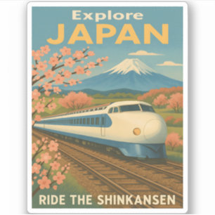 Retro Vintage Reise Japan Shinkansen Bullet Zug Aufkleber