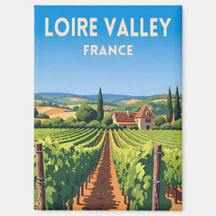 Retro Vintage Reise Loiretal Frankreich Weinberg Magnet
