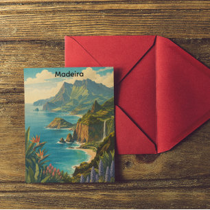 Retro Vintage Reise Madeira Atlantische Insel Postkarte