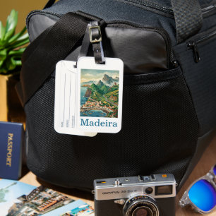 Retro Vintage Reise Madeira Portugal Insel Gepäckanhänger