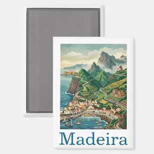 Retro Vintage Reise Madeira Portugal Insel Magnet