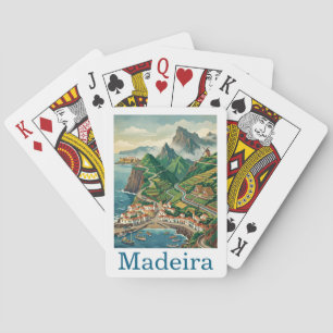 Retro Vintage Reise Madeira Portugal Insel Spielkarten
