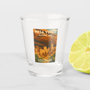 Retro Vintage Reise Mesa Verde Nationalpark Schnapsglas
