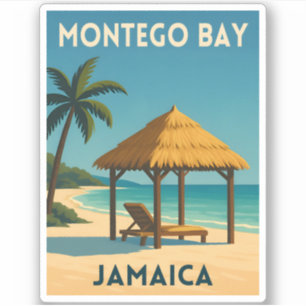 Retro Vintage Reise Montego Bay Jamaika Strand  Aufkleber