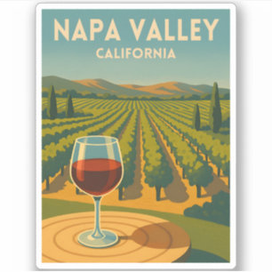 Retro Vintage Reise Napa Valley Kalifornien Weingu Aufkleber
