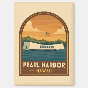 Retro Vintage Reise Pearl Harbor Gedenkstätte Hawa Magnet