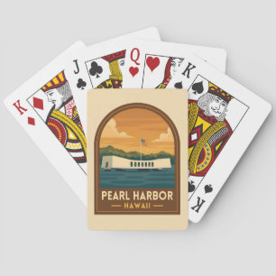 Retro Vintage Reise Pearl Harbor Gedenkstätte Hawa Spielkarten