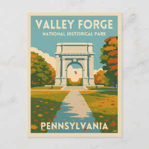 Retro Vintage Reise Pennsylvania Valley Forge Postkarte
