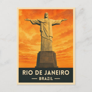 Retro Vintage Reise Rio de Janeiro Brasilien Sonne Postkarte