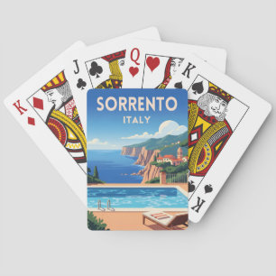 Retro Vintage Reise Sorrento Italien Küstenlandsch Spielkarten