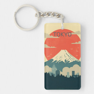 Retro Vintage Reise Souvenir Japan Tokio Schlüsselanhänger