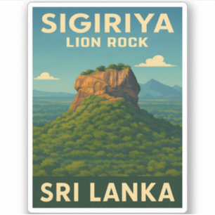 Retro Vintage Reise Sri Lanka Sigiriya Lion Rock Aufkleber