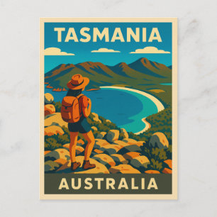 Retro Vintage Reise Tasmania Postkarte