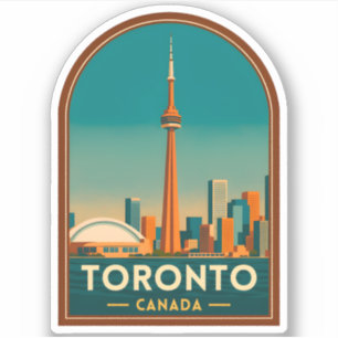 Retro Vintage Reise Toronto Kanada Skyline Landsch Aufkleber