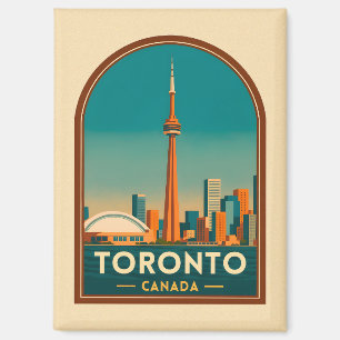 Retro Vintage Reise Toronto Kanada Skyline Landsch Magnet