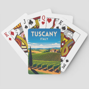 Retro Vintage Reise Toskana Italien Weinberg Spielkarten