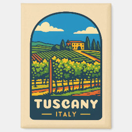 Retro Vintage Reise Toskana Italien Weinroute Mend Magnet