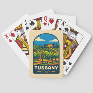 Retro Vintage Reise Toskana Italien Weinroute Mend Spielkarten