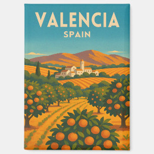 Retro Vintage Reise Valencia Spanien Orangenfarm Magnet