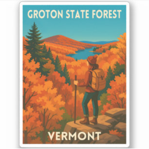 Retro Vintage Reise Vermont Groton State Forest Aufkleber
