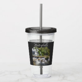 Retro Vintage Reise Wasserfall Acryltrinkbecher