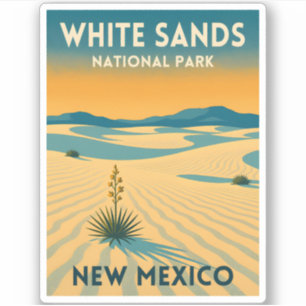 Retro Vintage Reise White Sands National Park Aufkleber
