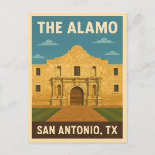 Retro Vintage Reisen Alamo San Antonio Texas Postkarte