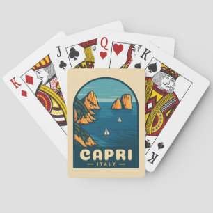 Retro Vintage Reisen Capri Landschaftliche Küste Spielkarten