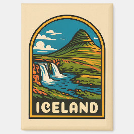 Retro Vintage Reisen Island Landschaft Magnet