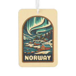 Retro Vintage Reisen Norwegen Nordlichter Landscha Autolufterfrischer
