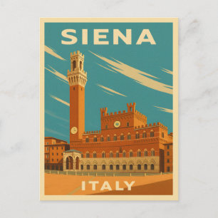 Retro Vintage Reisen Siena Landschaftlich Postkarte