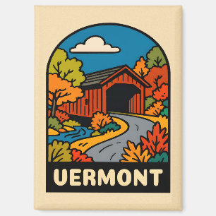 Retro Vintage Reisen Vermont Landschaft Landschaft Magnet