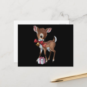 Retro Vintage Rentier Rosa Weihnachten Babyhirsch