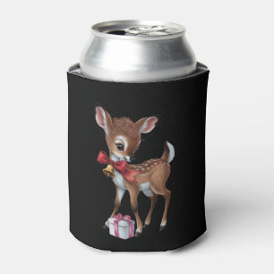 Retro Vintage Rentier Rosa Weihnachten Babyhirsch Dosenkühler