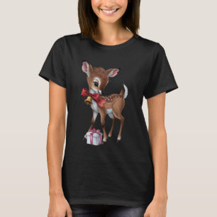 Retro Vintage Rentier Rosa Weihnachten Babyhirsch T-Shirt
