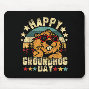 Retro Vintage Respektiere den Groundhog lustig Woo Mousepad