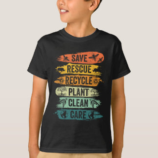 Retro Vintage Rettend Bienenrettungstiere Recycle  T-Shirt