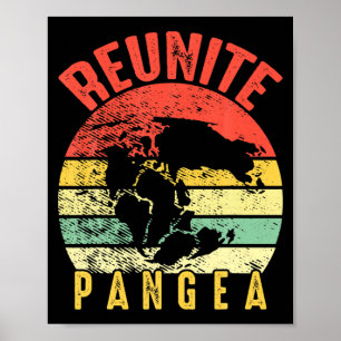 Retro Vintage Reunite Pangea Lustig Earth Day Geol Poster