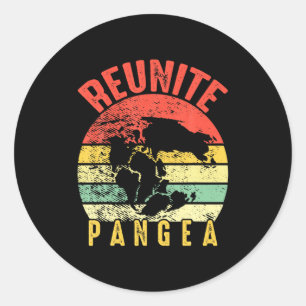 Retro Vintage Reunite Pangea Lustig Earth Day Geol Runder Aufkleber