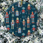 Retro Vintage Roboter Keramik Ornament<br><div class="desc">Spaß Vintage Retro-Roboter,  die Opa wahrscheinlich in seiner Werkstatt gemacht.</div>
