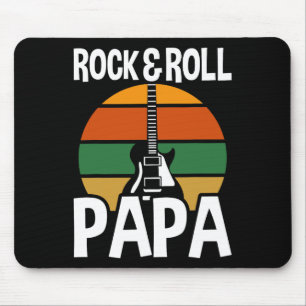 Retro Vintage Rock And Roll Papa Gitarre Vatertag Mousepad