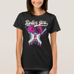 Retro Vintage Roller Mädchen Skaterin Skaten 70er T-Shirt