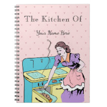 Retro Vintage Rosa Herz Rezept Kochbuch Ehefrau No