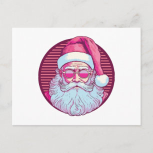 Retro Vintage Rosa Weihnachtsmann Feiertagspostkarte