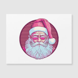 Retro Vintage Rosa Weihnachtsmann  Magnetkarte