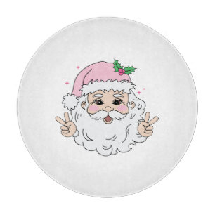 Retro Vintage Rosa Weihnachtsmann Schneidebrett