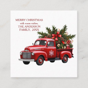 Retro Vintage Rotes Farm Truck Weihnachten 2025 Ka Telefonnummerkarte