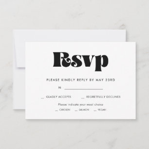 Retro-vintage-RSVP-Karte mit Essensauswahl RSVP Karte
