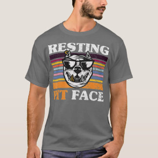 Retro Vintage Ruhelage Pit Funny Pitbull Dog L T-Shirt